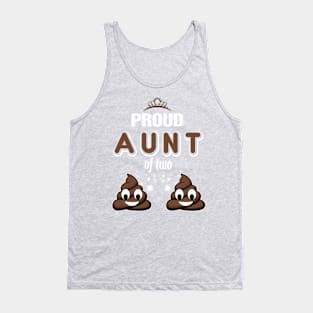 Proud Aunt Of Two Poops - Cute Auntie Tank Top